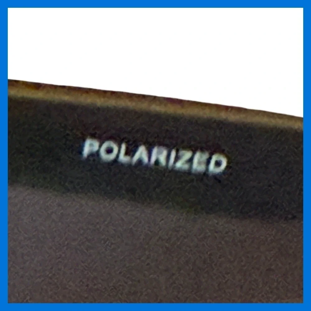NWOT Matte Black Square Polarized Sunglasses Blue Mirrored Lens UV400 PS27 Case